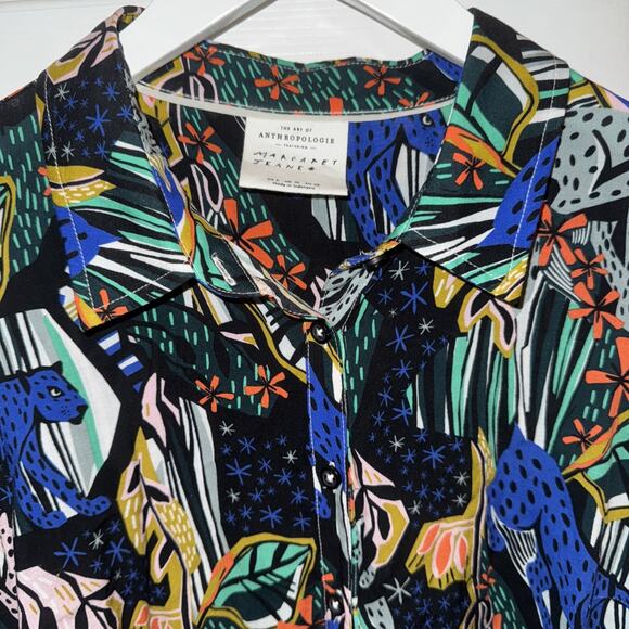 Anthropologie Art To Wear Margaret Jeane Blouse Button Size US 6 Long Sleeve - Picture 2 of 5